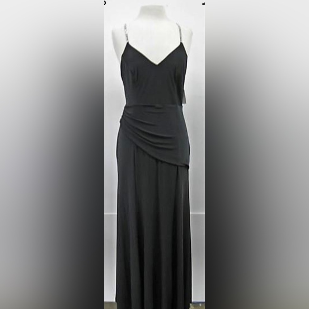 David’s Bridal Midnight Venetian Style Dress with Rhinestone Straps -NWT Size 10